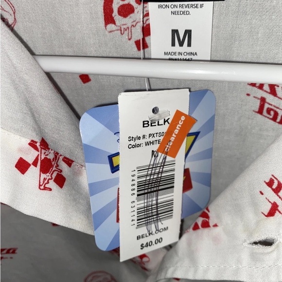 Disney Pizza Planet White and Red Men's Casual Shirt - Picture 4 of 4